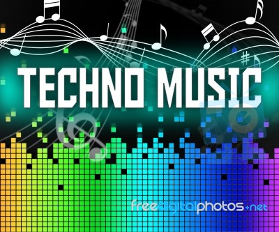 Techno Music Indicates Sound Track And Dance Stock Image