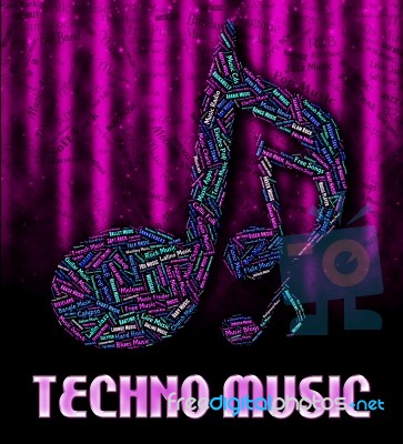 Techno Music Shows Electric Jazz And Acoustic Stock Image