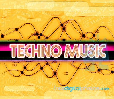 Techno Music Shows Electric Jazz And Audio Stock Image