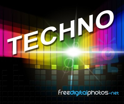 Techno Music Shows Sound Track And Audio Stock Image