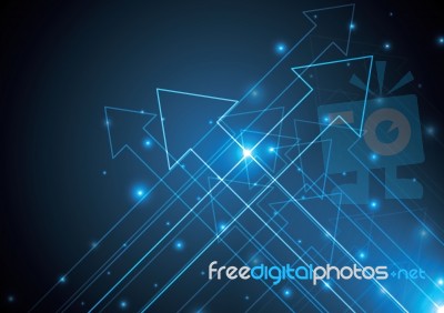 Technology Abstract Arrow Background With Copy-space  Illu Stock Image