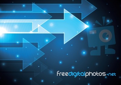 Technology Abstract Arrow Background With Copy-space  Illu Stock Image