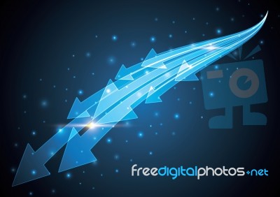 Technology Abstract Arrow Stripe Background With Copy-space Vect… Stock Image