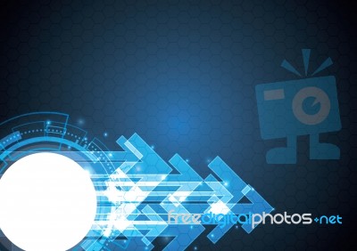 Technology Abstract Circle Arrow Background Stock Image