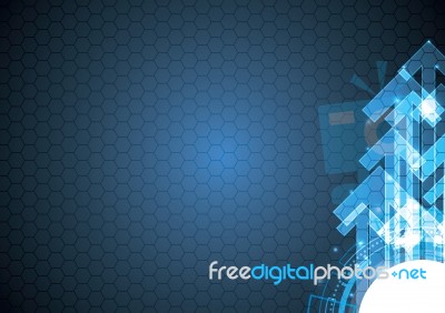 Technology Abstract Circle Arrow Background Stock Image