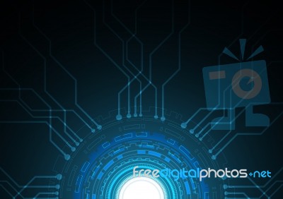 Technology Abstract Circle Circuit  Background Stock Image