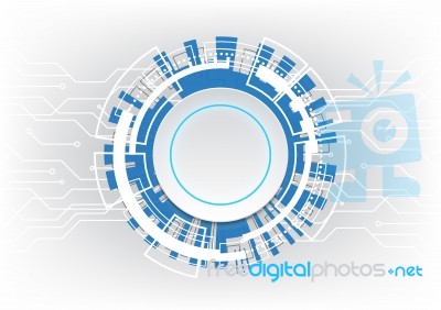 Technology Abstract Circle Circuit  Background Stock Image