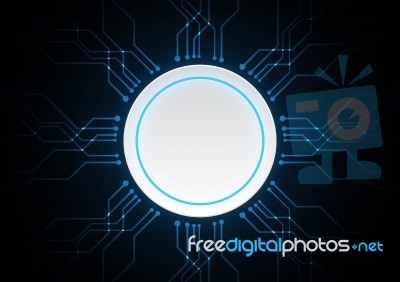 Technology Abstract Circle Circuit  Background Stock Image