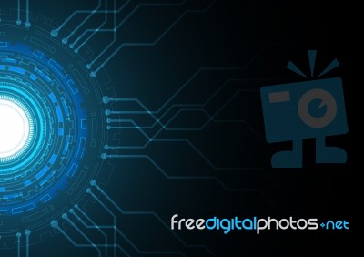 Technology Abstract Circle Circuit  Background Stock Image