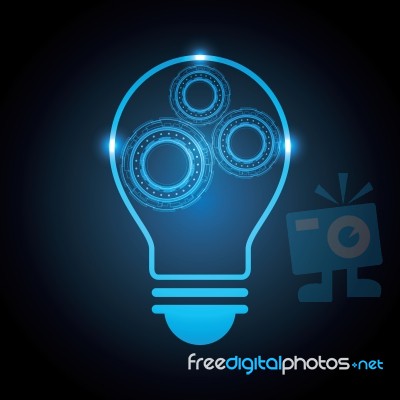 Technology Abstract Circle Lightbulb Background  Illustrat Stock Image