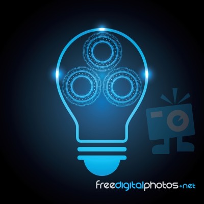 Technology Abstract Circle Lightbulb Background  Illustrat Stock Image