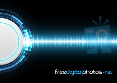 Technology Abstract Circle Wave Signal Background Stock Image