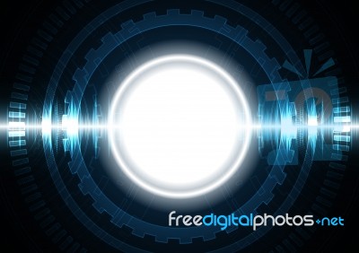 Technology Abstract Circle Wave Signal Oscillating Background Stock Image