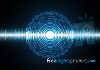 Technology Abstract Circle Wave Signal Oscillating Background Stock Image