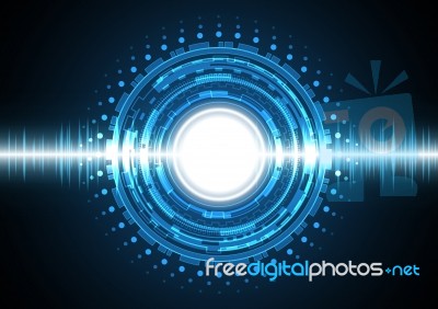 Technology Abstract Circle Wave Signal Oscillating Background Stock Image