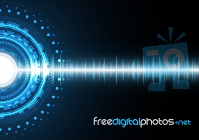 Technology Abstract Circle Wave Signal Oscillating Background Stock Image