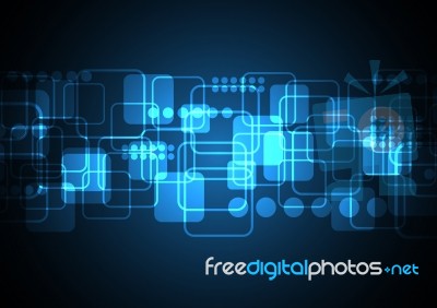 Technology Abstract Digital Modern Future Rectangle Background Stock Image