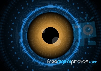 Technology Abstract Eye Circle  Background Stock Image