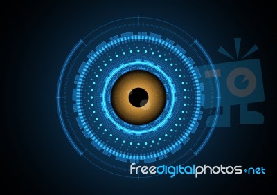 Technology Abstract Eye Circle Radar  Background Stock Image