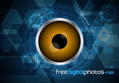 Technology Abstract Future Eye Circuit Circle Hexagonal Backgrou… Stock Image