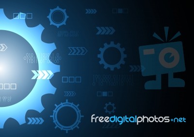 Technology Abstract Future Modern Gear Background Stock Image