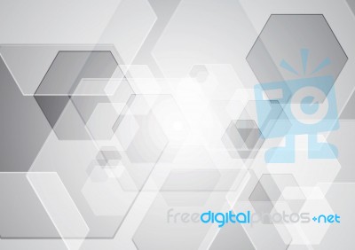 Technology Abstract Hexagonal  Background Stock Image