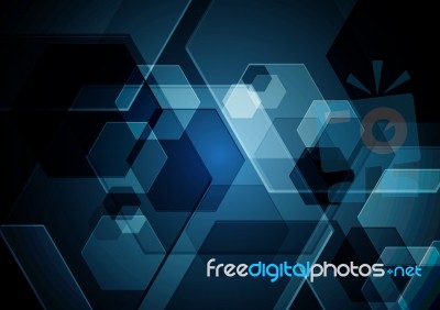 Technology Abstract Hexagonal  Background Stock Image