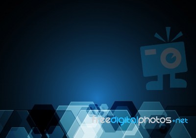 Technology Abstract Hexagonal  Background Stock Image