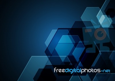 Technology Abstract Hexagonal  Background Stock Image