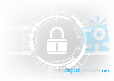 Technology Abstract Security Lock Circle  Background Stock Image