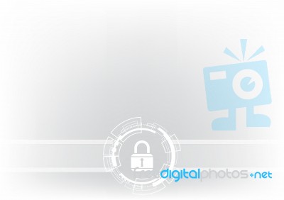 Technology Abstract Security Lock Circle  Background Stock Image