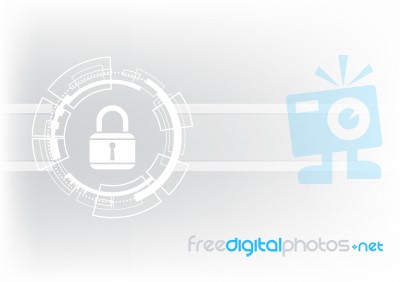 Technology Abstract Security Lock Circle  Background Stock Image