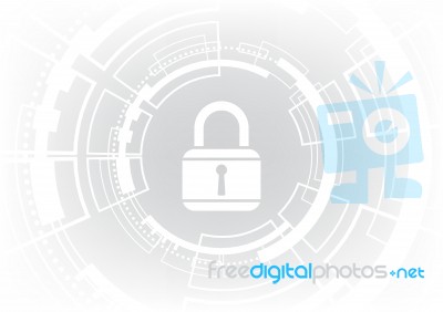 Technology Abstract Security Lock Circle  Background Stock Image