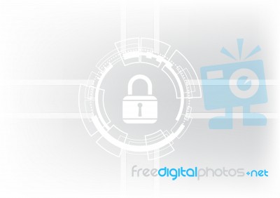 Technology Abstract Security Lock Circle  Background Stock Image