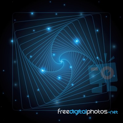 Technology Abstract Square Geometric Line Art  Illustratio Stock Image