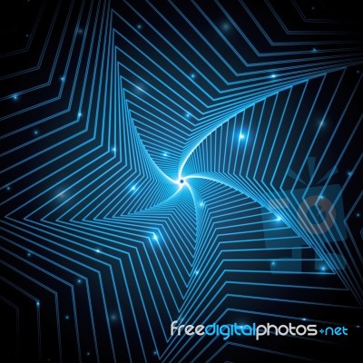 Technology Abstract Star Geometric Line Art  Illustration Stock Image