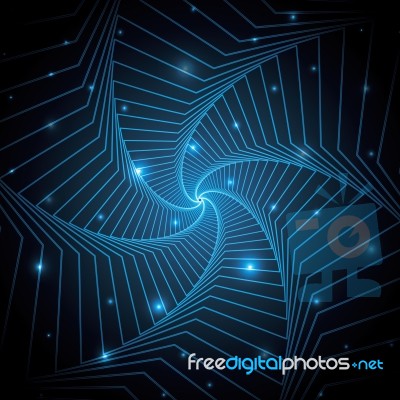 Technology Abstract Star Geometric Line Art  Illustration Stock Image