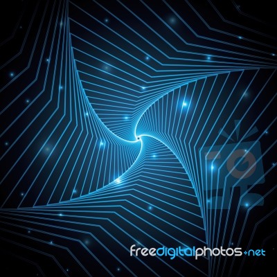 Technology Abstract Star Geometric Line Art  Illustration Stock Image