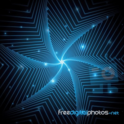 Technology Abstract Star Geometric Line Art  Illustration Stock Image