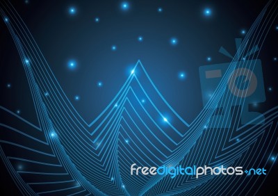 Technology Abstract Star Geometric Line Art  Illustration Stock Image