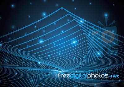 Technology Abstract Star Geometric Line Art  Illustration Stock Image