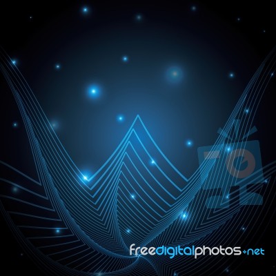 Technology Abstract Star Geometric Line Art  Illustration Stock Image