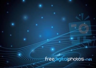 Technology Abstract Star Geometric Line Art  Illustration Stock Image