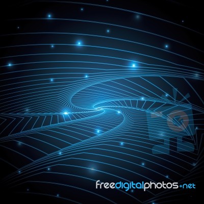 Technology Abstract Star Geometric Line Art  Illustration Stock Image