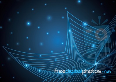 Technology Abstract Star Geometric Line Art  Illustration Stock Image