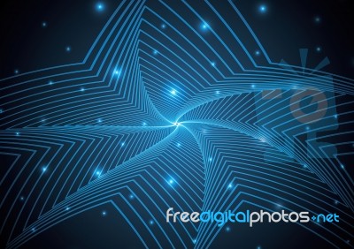 Technology Abstract Star Geometric Line Art  Illustration Stock Image