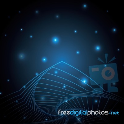 Technology Abstract Star Geometric Line Art  Illustration Stock Image