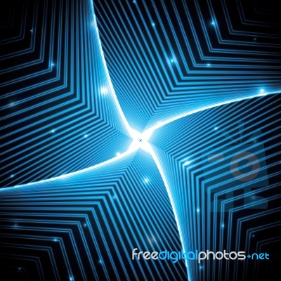 Technology Abstract Star Geometric Line Art  Illustration Stock Image