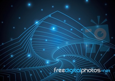 Technology Abstract Star Geometric Line Art  Illustration Stock Image