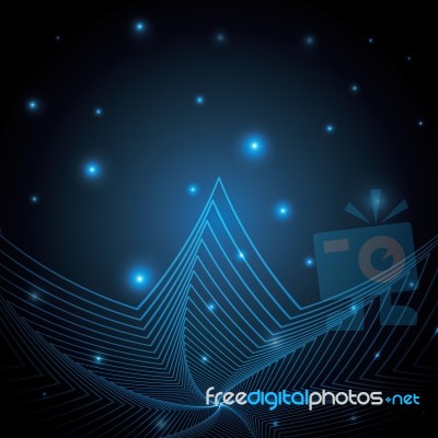 Technology Abstract Star Geometric Line Art  Illustration Stock Image